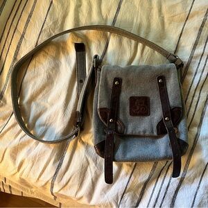 Shoulder Bag, Celtic Design, Canvas + Leather